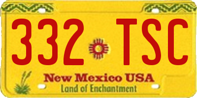 NM license plate 332TSC