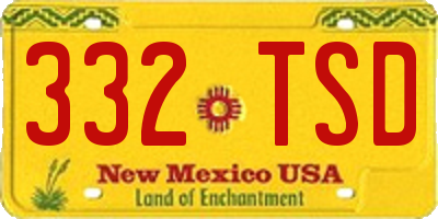 NM license plate 332TSD