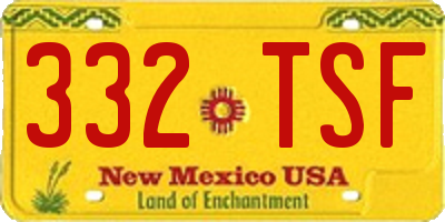 NM license plate 332TSF