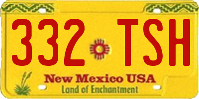 NM license plate 332TSH