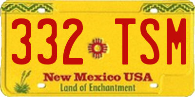 NM license plate 332TSM