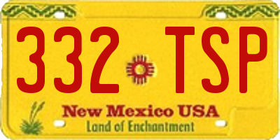 NM license plate 332TSP