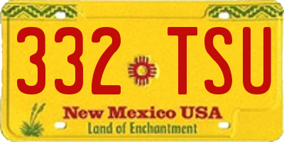 NM license plate 332TSU