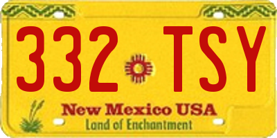 NM license plate 332TSY