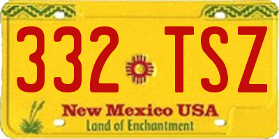 NM license plate 332TSZ