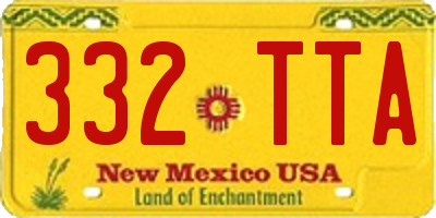 NM license plate 332TTA