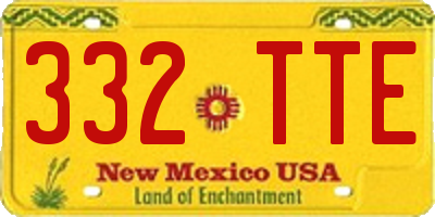 NM license plate 332TTE