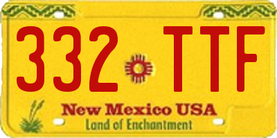 NM license plate 332TTF