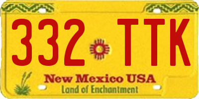 NM license plate 332TTK