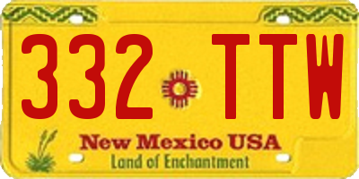 NM license plate 332TTW