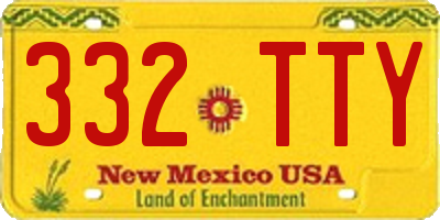 NM license plate 332TTY