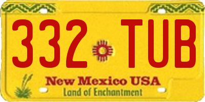 NM license plate 332TUB