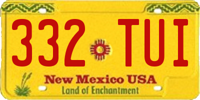 NM license plate 332TUI