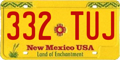 NM license plate 332TUJ