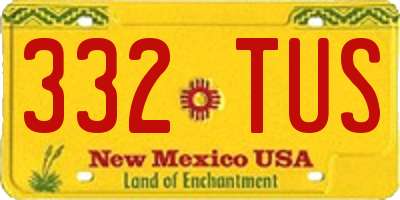 NM license plate 332TUS