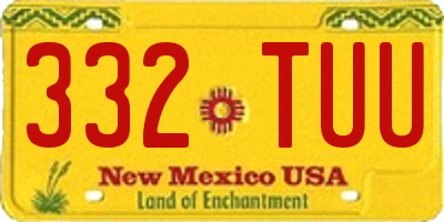 NM license plate 332TUU
