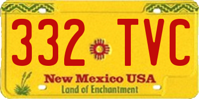 NM license plate 332TVC