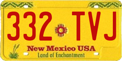 NM license plate 332TVJ