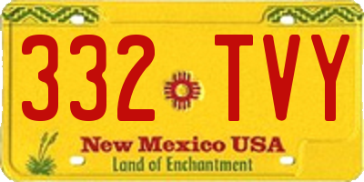 NM license plate 332TVY