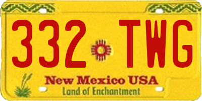 NM license plate 332TWG