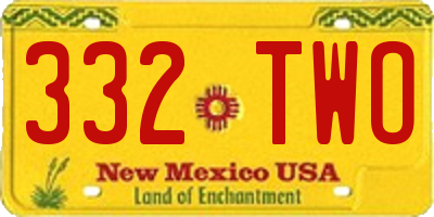NM license plate 332TWO