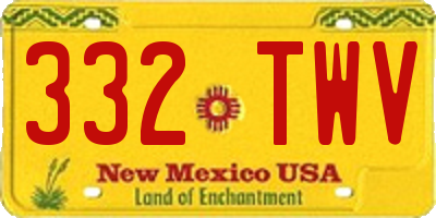 NM license plate 332TWV