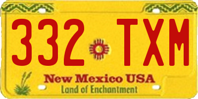 NM license plate 332TXM