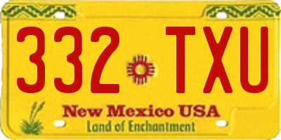 NM license plate 332TXU