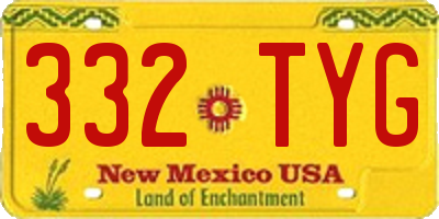 NM license plate 332TYG