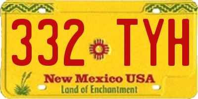 NM license plate 332TYH