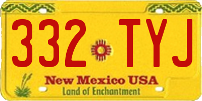 NM license plate 332TYJ