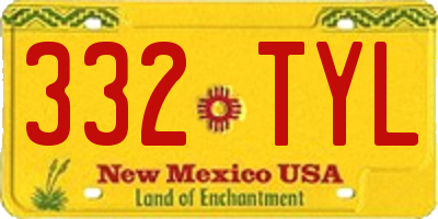 NM license plate 332TYL