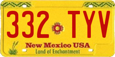 NM license plate 332TYV