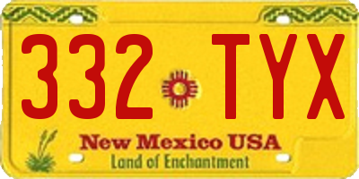 NM license plate 332TYX