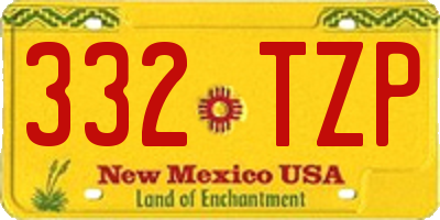 NM license plate 332TZP