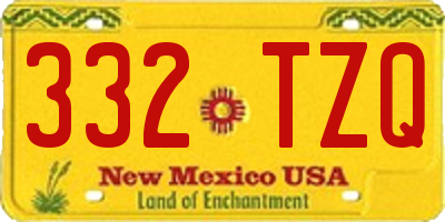 NM license plate 332TZQ