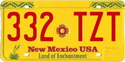 NM license plate 332TZT