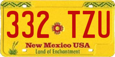 NM license plate 332TZU