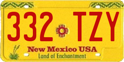 NM license plate 332TZY