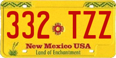 NM license plate 332TZZ