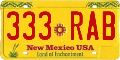 NM license plate 333RAB