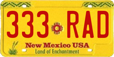 NM license plate 333RAD