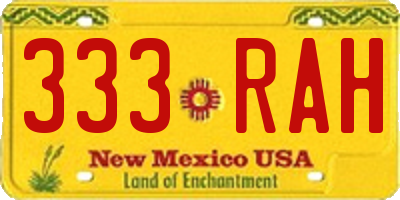 NM license plate 333RAH