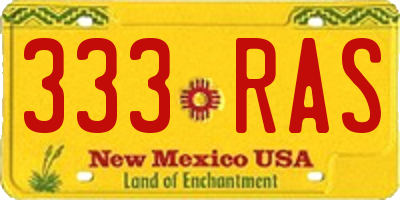 NM license plate 333RAS