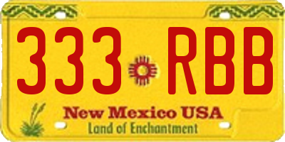 NM license plate 333RBB