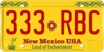 NM license plate 333RBC