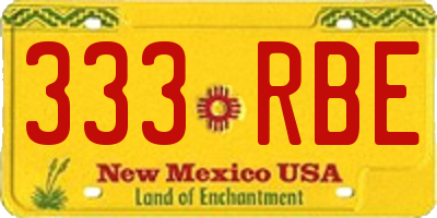 NM license plate 333RBE