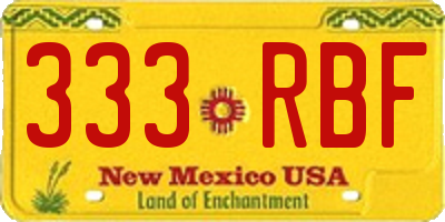 NM license plate 333RBF