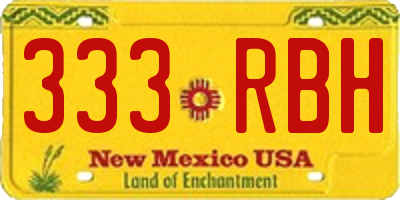 NM license plate 333RBH