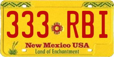 NM license plate 333RBI